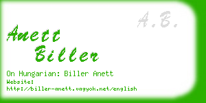 anett biller business card